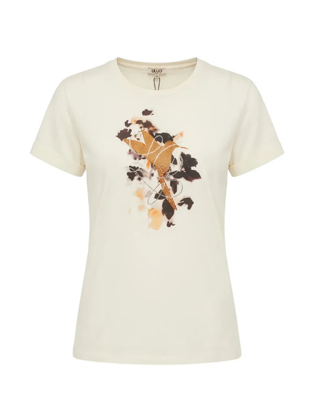  Liu Jo Floral Print T-shirt - Neutrals 
