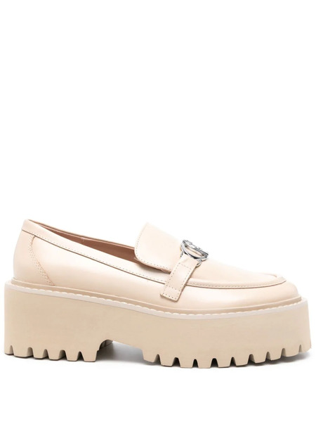  Liu Jo Forty 01 Leather Loafers - Brown 