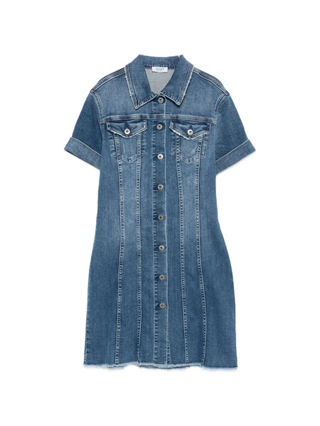  Liu Jo Frayed Denim Midi Dress - Blue 