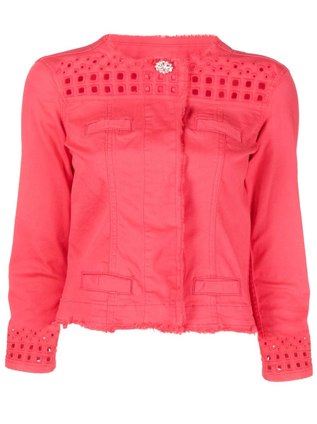  Liu Jo Frilled-neckline Cropped Jacket - Red 