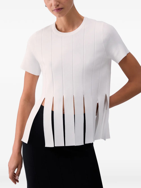  Liu Jo Fringing Round-neck Sweater - White 