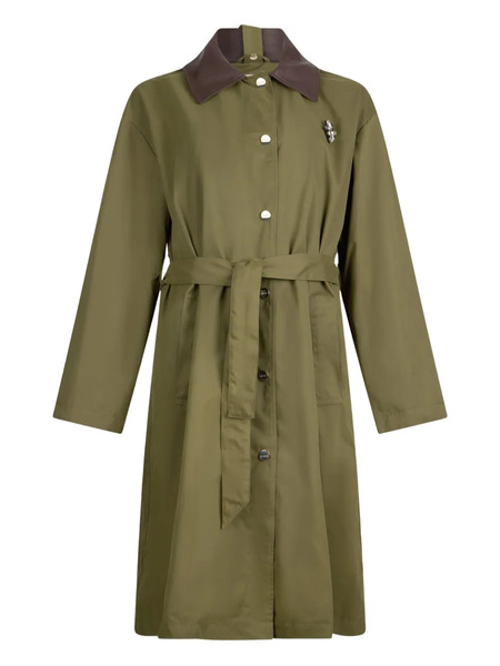  Liu Jo Hooded Contrasting-collar Coat - Green 