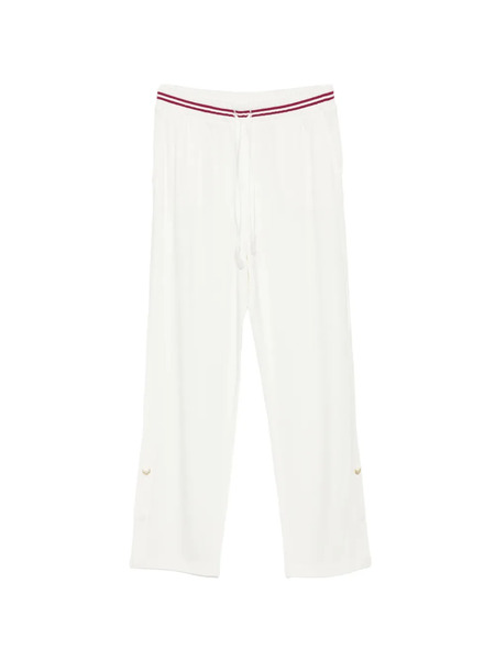  Liu Jo Interlock Drawstring Striped Track Pants - White 