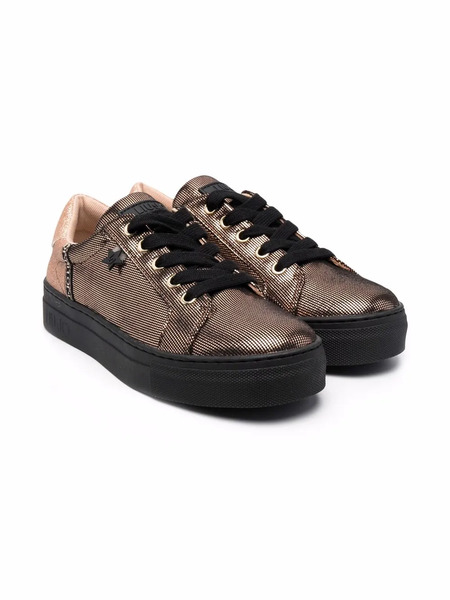  Liu Jo Kids Alicia Metallic Low-top Sneakers - Gold 