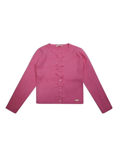  Liu Jo Kids Bows Ribbed Cardigan - Pink 
