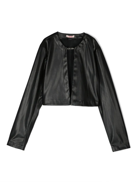 Liu Jo Kids Cropped Faux-leather Jacket - Black 