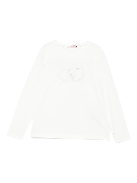  Liu Jo Kids Crystal-embellishment Long-sleeve T-shirt - White 