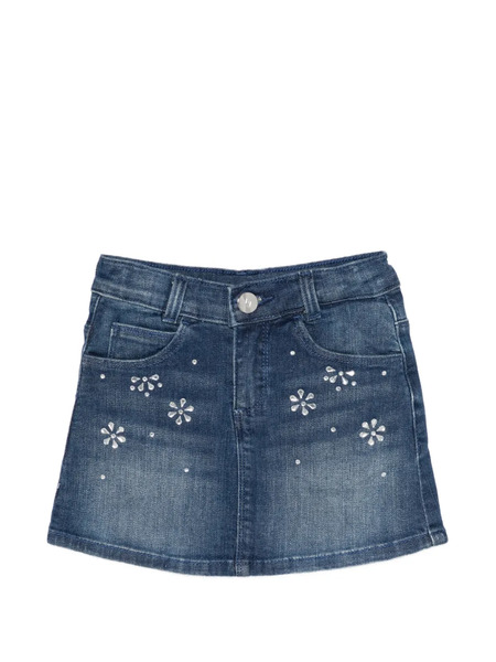  Liu Jo Kids Flower-embellishment Skirt - Blue 