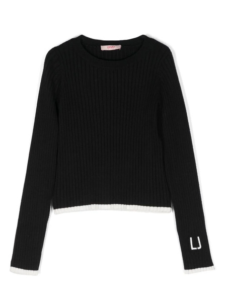 Liu Jo Kids Logo-embroidered Sweater - Black 