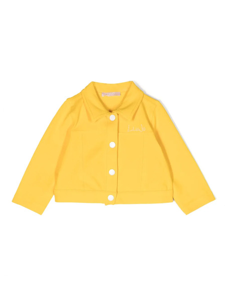  Liu Jo Kids Rhinestone-embellished Logo-print Jacket - Yellow 
