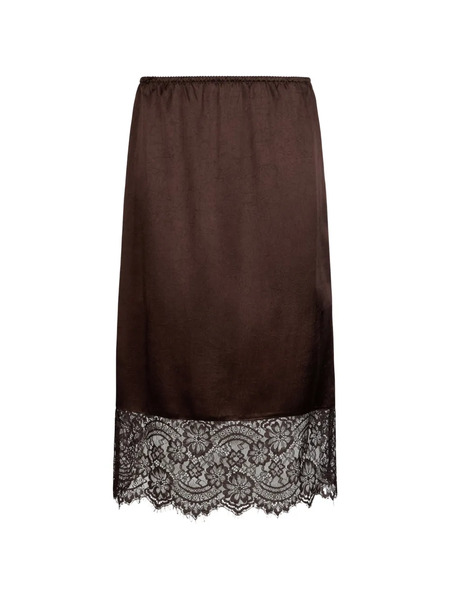  Liu Jo Lace-detail Midi Skirt - Brown 