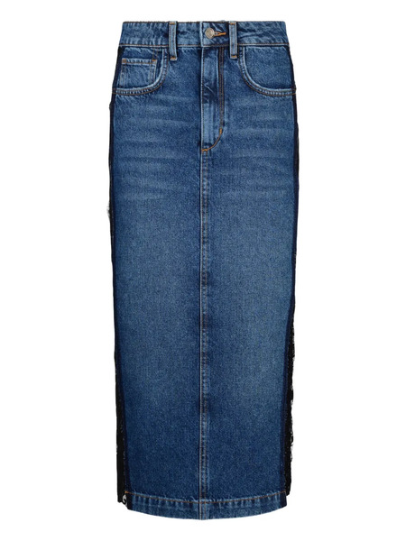  Liu Jo Lace-insert Denim Skirt - Blue 