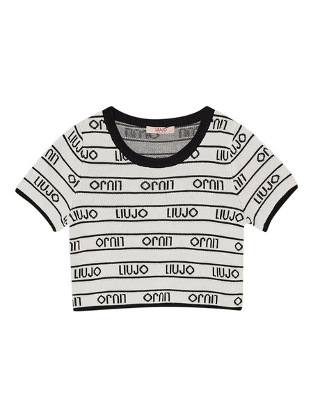  Liu Jo Logo Crew-neck Top - White 