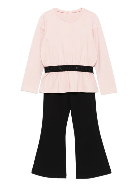  Liu Jo Long-sleeve Flared Belted Trouser Set - Pink 