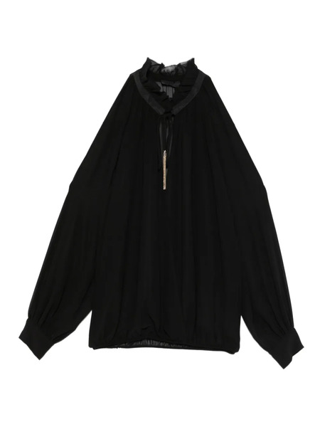  Liu Jo Long Sleeves Tassel Blouse - Black 