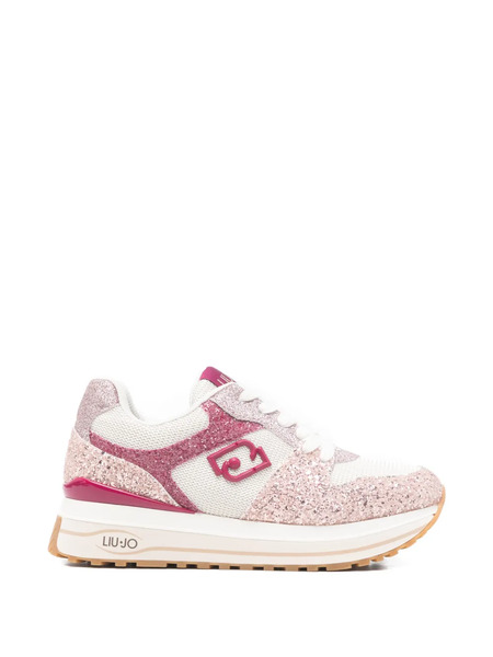  Liu Jo Maxi Wonder Logo Glitter Sneakers - Pink 