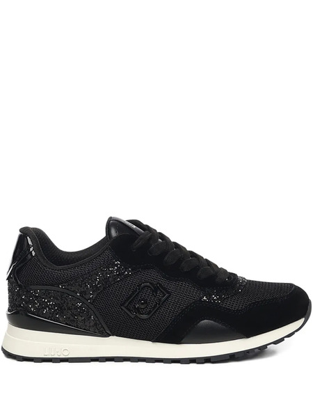  Liu Jo Maxi Wonder Logo-plaque Glittered Sneakers - Black 
