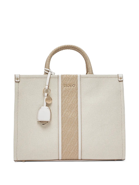  Liu Jo Medium Jacquard Charm Tote Bag - Neutrals 