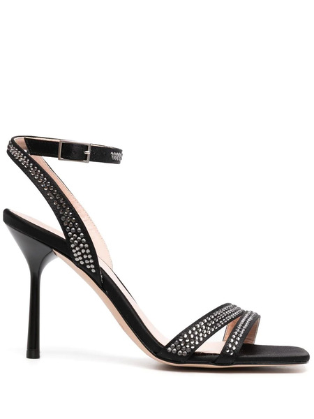  Liu Jo 90mm Leather Embellished Sandals - Black 