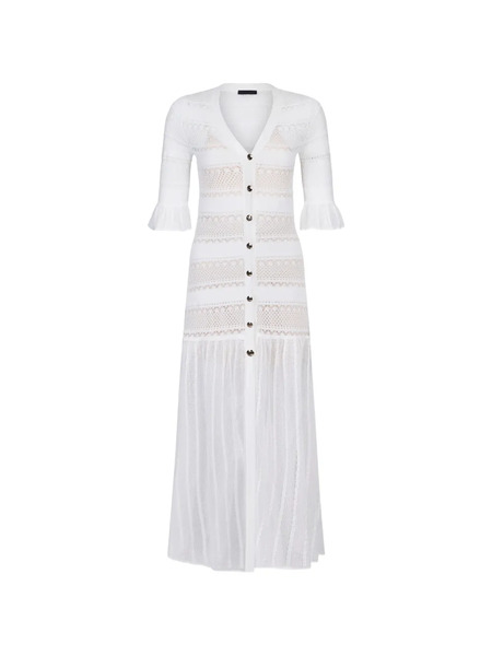  Liu Jo Openwork Maxi Dress - White 