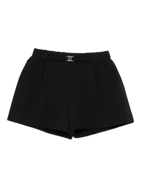  Liu Jo Pleated Logo-buckle Shorts - Black 