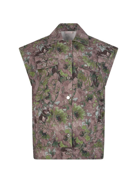  Liu Jo Printed Chest-pocket Vest - Brown 