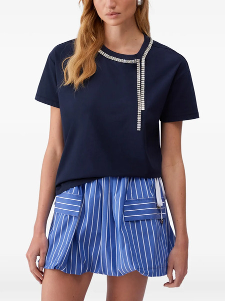 Liu Jo Rhinestone-embellishment T-shirt - Blue 