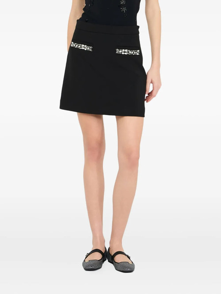  Liu Jo Rhinestone Pocket Mini Skirt - Black 