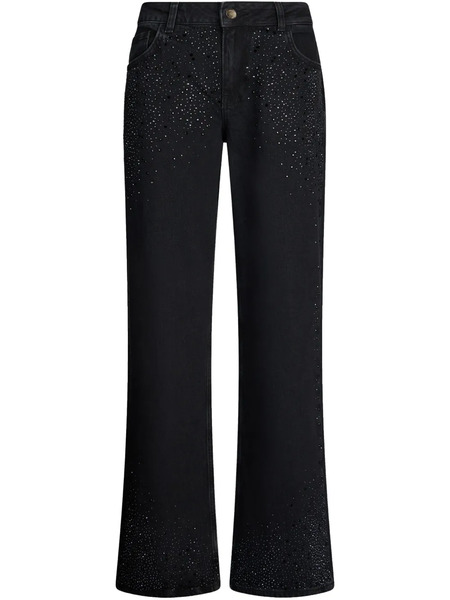  Liu Jo Rhinestone Wide-leg Jeans - Black 