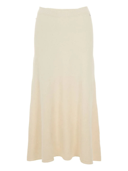  Liu Jo Ribbed Knit A-line Skirt - White 