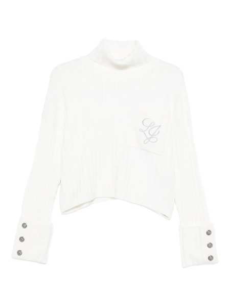  Liu Jo Ribbed Turtleneck Sweater - White 