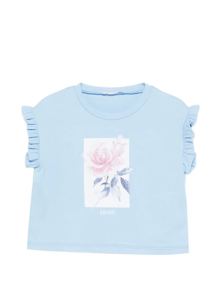 Liu Jo Ruffled Floral Top - Blue 