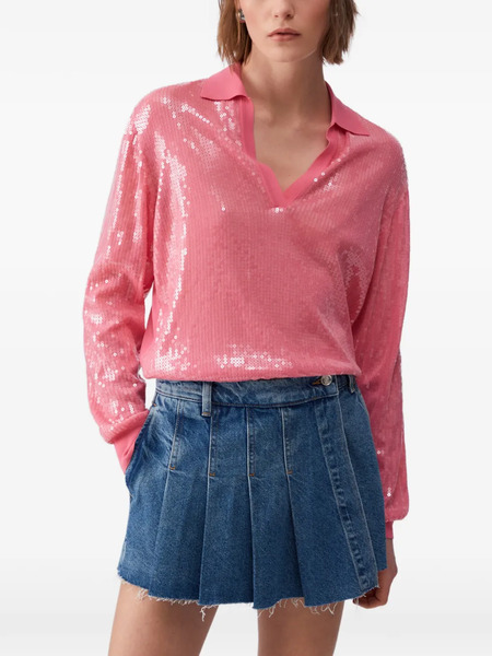  Liu Jo Sequin V-neck Sweater - Pink 