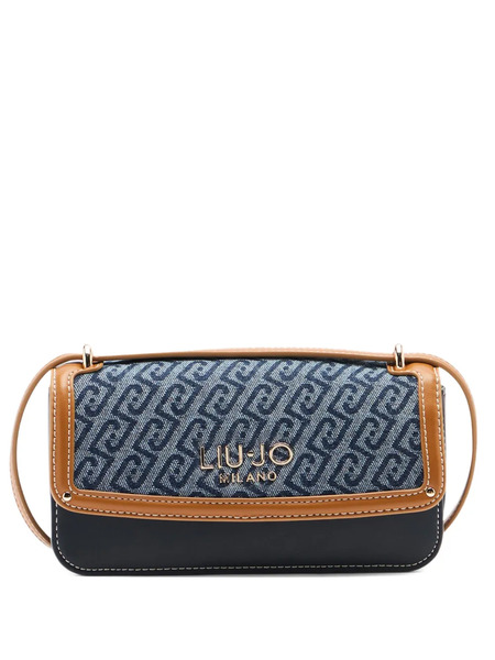  Liu Jo Small Jacquard Flap Crossbody Bag - Blue 