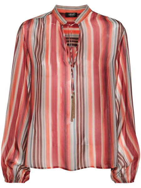  Liu Jo Tassel-detail Striped Blouse - Red 
