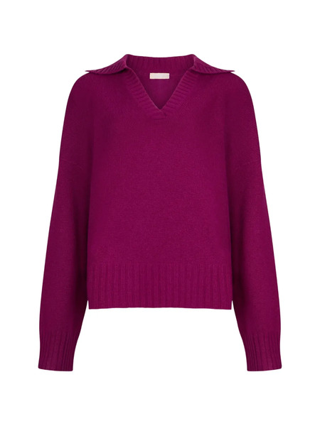  Liu Jo V-neck Collared Jumper - Purple 