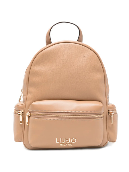  Liu Jo Zip Leather Backpack - Neutrals 
