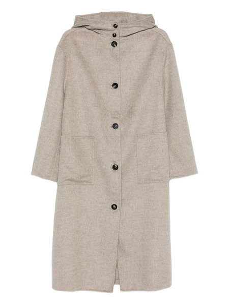  Liviana Conti Hooded Button Coat - Neutrals 