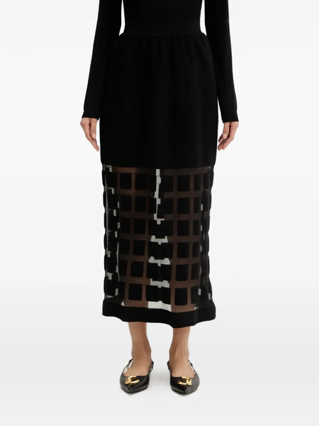  Liviana Conti Mildred Patterned Skirt - Black 