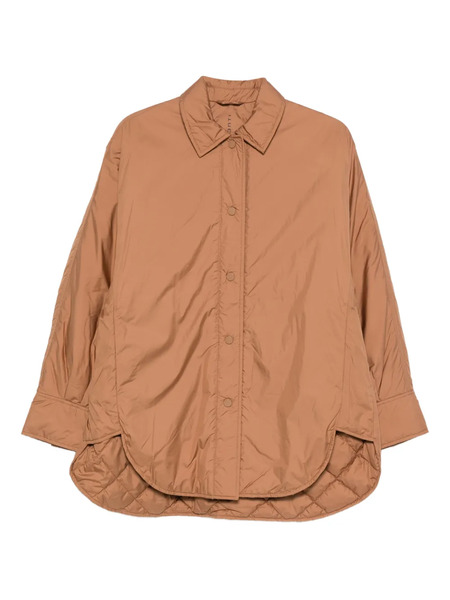  Liviana Conti Quilted Collared Coat - Brown 