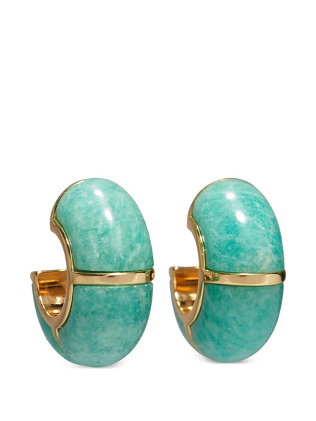  Lizzie Fortunato Amazonite Hoop Earrings - Gold 