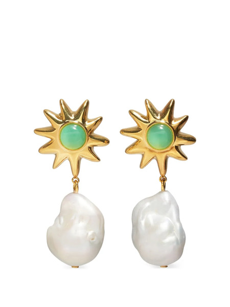  Lizzie Fortunato Pearl Drop Earrings - Gold 