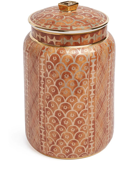  L'objet Fortuny Porcelain Canister - Orange 
