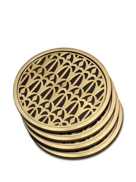  L'objet Fortuny Venise Coasters (set Of Four) - Gold 