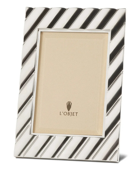  L'objet Maxime Striped Photo Frame (10cm X 15cm) - Silver 