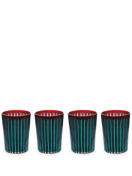  L'objet Prism Highball Glasses (set Of Four) - Red 
