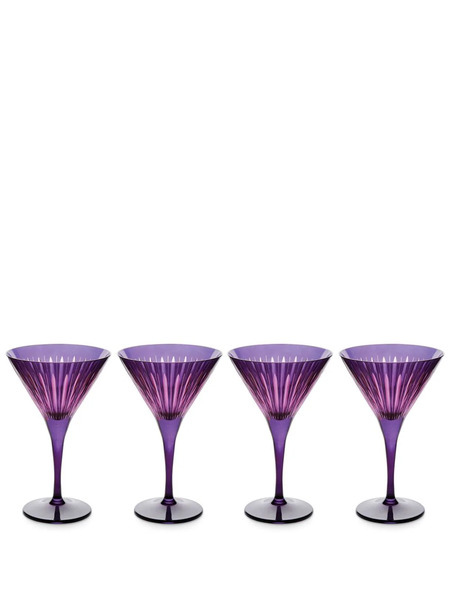  L'objet Prism Martini Glasses (set Of Four) - Purple 