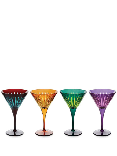  L'objet Prism Martini Glasses (set Of Four) - Purple 