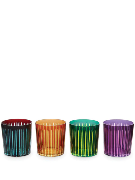  L'objet Prism Old Fashioned Glasses (set Of Four) - Purple 