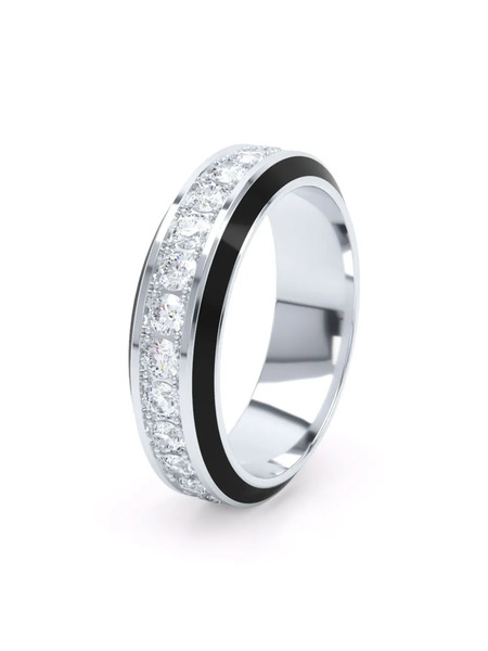  Loev 18k Recycled White Gold Eternity Diamond Ring - Silver 